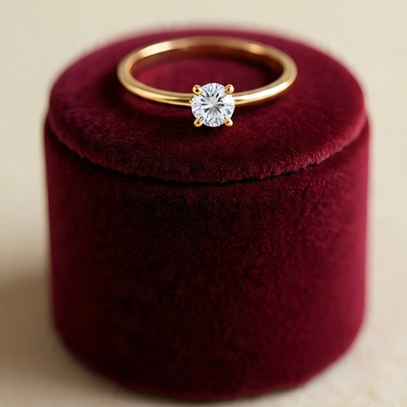 14K Gold Lab Grown Diamond Solitaire Ring | Certified Eco-Friendly Diamond |Engmament Ring