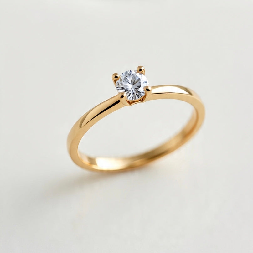 18K Gold Lab-Grown Diamond Solitaire Ring | 2 Carat Oval Cut