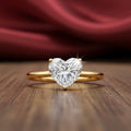 3 Carat Heart Shape Lab Grown Diamond Ring in Solid Gold