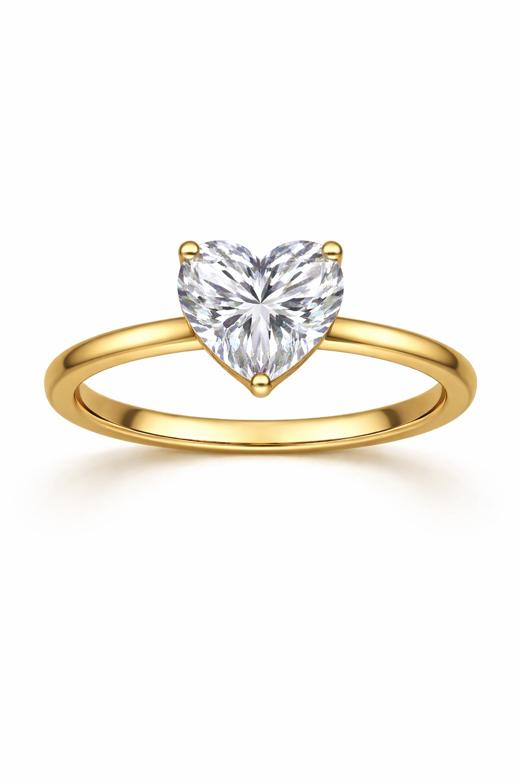 3 Carat Heart Shape Lab Grown Diamond Ring in Solid Gold