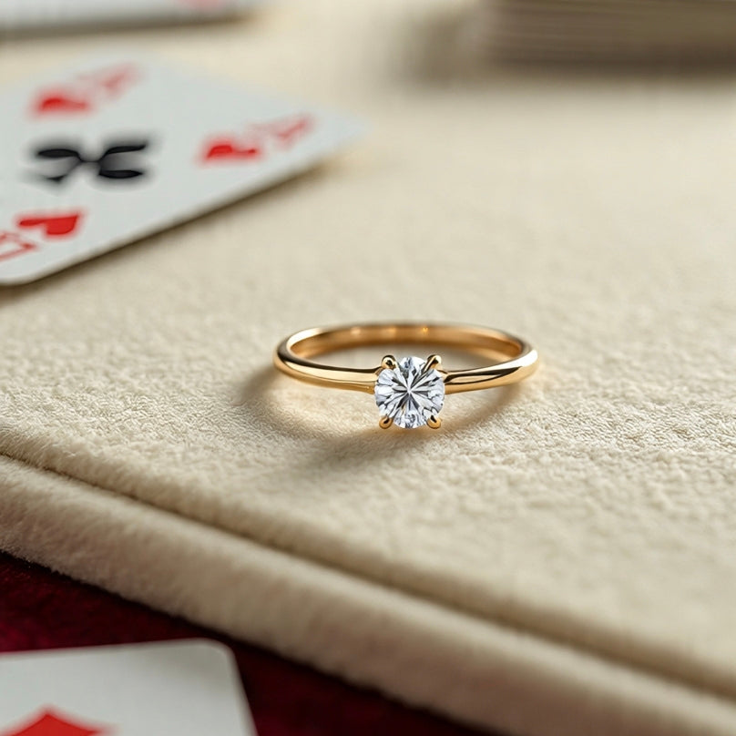 14K Gold Lab Grown Diamond Solitaire Ring | Certified Eco-Friendly Diamond |Engmament Ring